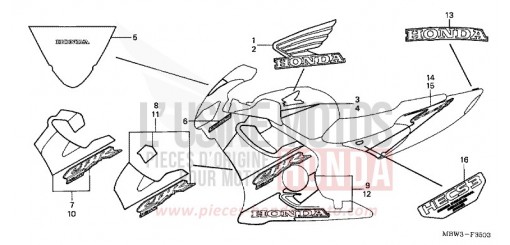 STRIPE (4) CBR600F1 de 2001